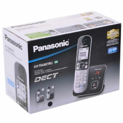 картинка Panasonic KX-TG6821RUB - Беспроводной телефон DECT (радиотелефон) с автоответчиком, цвет: черный  от магазина Интерком-НН фото 2