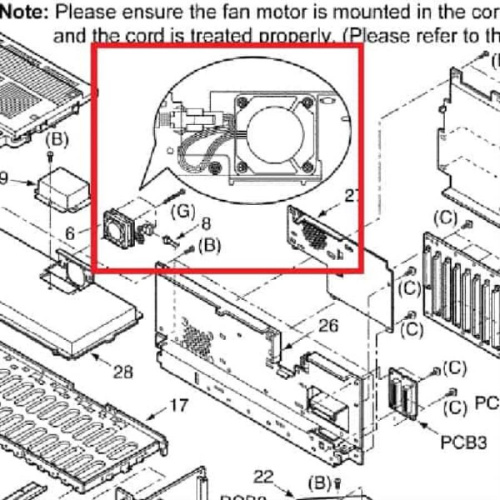 картинка Panasonic PSJQ1007Z вентилятор охлаждения для АТС KX-TD520, KX-TDA600, 620, KX-TDE600, 620 от магазина Интерком-НН фото 2