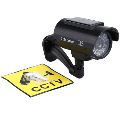 картинка Фальш-камера цилиндрическая (муляж уличной видеокамеры) с солнечной батареей, цвет черный от магазина Интерком-НН фото 2