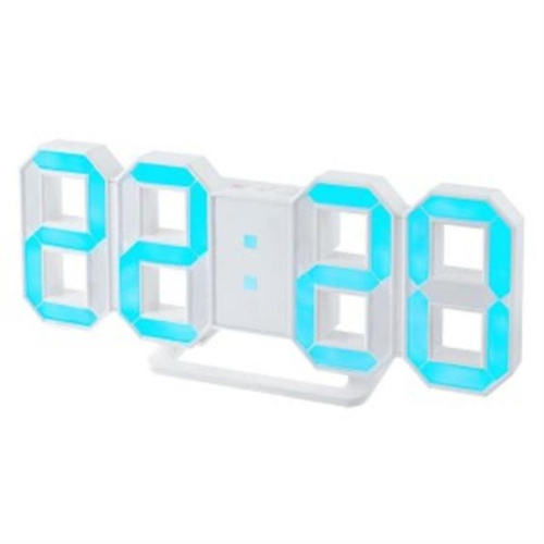 картинка Perfeo LED часы-будильник "LUMINOUS", белый корпус / синяя подсветка (PF-663)  от магазина Интерком-НН