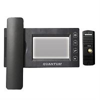 картинка QM-434C_SET3 Комплект видеодомофона (черный) с вызывной видеопанелью QM-305N Quantum (серебро) от магазина Интерком-НН