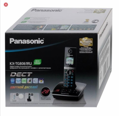 картинка Panasonic KX-TG8061RUB - Беспроводной телефон DECT (радиотелефон) с автоответчиком, цвет: черный  от магазина Интерком-НН фото 2