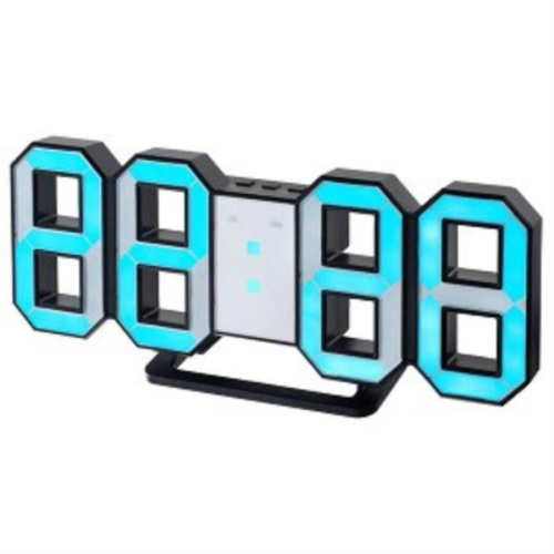 картинка Perfeo LED часы-будильник "LUMINOUS", черный корпус / синяя подсветка (PF-663)  от магазина Интерком-НН