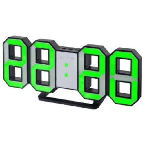 картинка Perfeo LED часы-будильник "LUMINOUS", черный корпус / зеленая подсветка (PF-663)  от магазина Интерком-НН