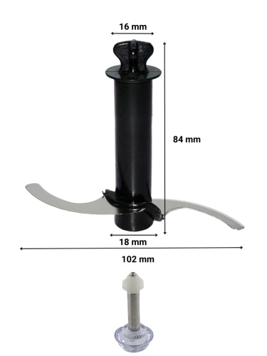 картинка Нож измельчителя 84мм с пружиной и фиксатором направляющей для блендера Витек, Поларис черный от магазина Интерком-НН