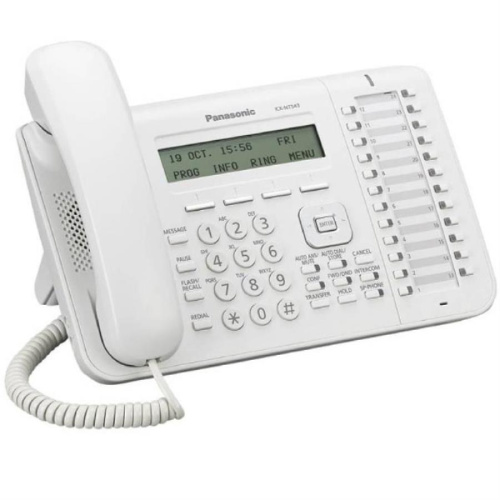картинка Panasonic KX-NT543RU БУ системный IP-телефон с шестистрочным LCD дисплеем, 2 Ethernet порта, белый от магазина Интерком-НН