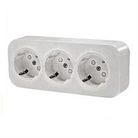 картинка 782218 Розетка-Quteo 3-ая с заземлением и защит. шторками, 16А, белый, Legrand от магазина Интерком-НН