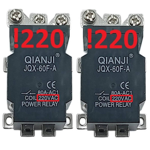 картинка Силовое реле Qianji JQX-60F-A-220 2шт. управление 220VAC, контакты 250В 80А от магазина Интерком-НН
