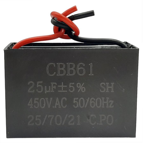 картинка Пусковой конденсатор CBB61 25мкф, 450В гибкие выводы для электродвигателей от магазина Интерком-НН