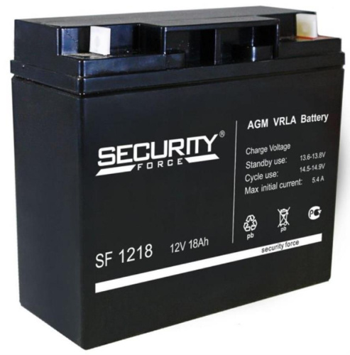 картинка  Security Force SF 1218 Аккумулятор 12 В, 18 Ач  от магазина Интерком-НН