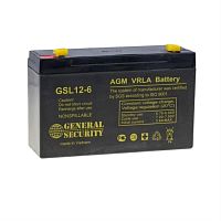 картинка GENERAL SECURITY GSL 12-6 Аккумуляторная батарея необслуживаемая 6В, 12А/ч от магазина Интерком-НН