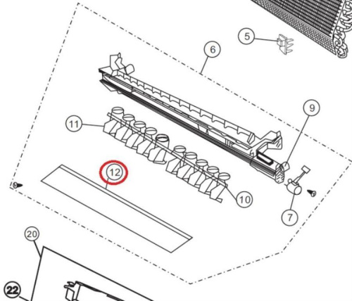 картинка Panasonic CWE241144 (CWE241292) Шторка внутреннего блока кондиционера CS-PA7DKD, CS-PC7DKD от магазина Интерком-НН