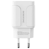 картинка Borofone BA37A сетевое зарядное устройство (с кабелем Type-C) с 2 USB выходами 5В, 2400mAh, белый  от магазина Интерком-НН