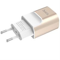 картинка Hoco C47A сетевое зарядное устройство с 2 USB выходами 5В, 2100mAh, золото  от магазина Интерком-НН
