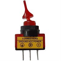 картинка Переключатель (тумблер) 223(20) красный 2 положения, 3 контакта  от магазина Интерком-НН