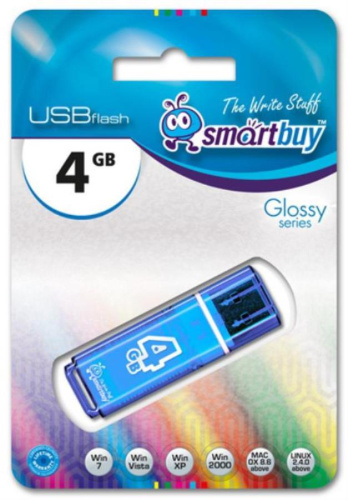 картинка Память USB 4Gb Smart Buy Glossy синий от магазина Интерком-НН