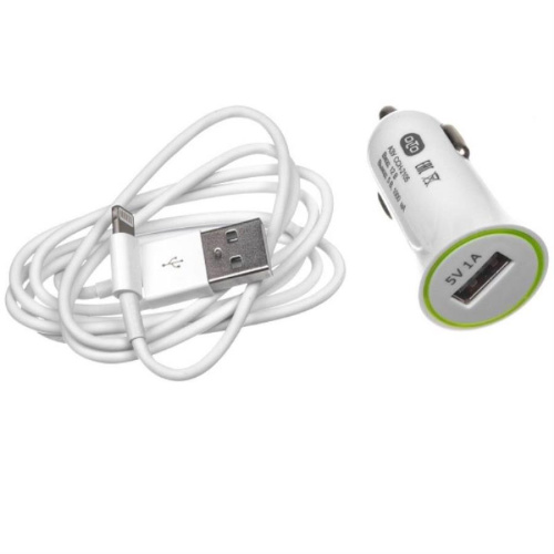 картинка OLTO Автомобильное зарядное устройство OLTO CCH-2105 DC/DC (5V 1A), USB гн, кабель Iphone 5 от магазина Интерком-НН