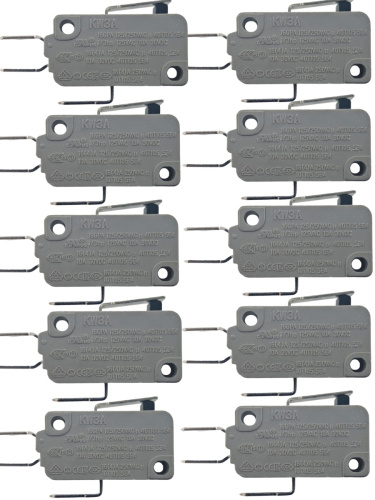 картинка Микропереключатель 10 шт. Dongnan KW3A-16Z1-A200 3-х контактный 16(4)A 250V с рычагом 14мм от магазина Интерком-НН фото 2