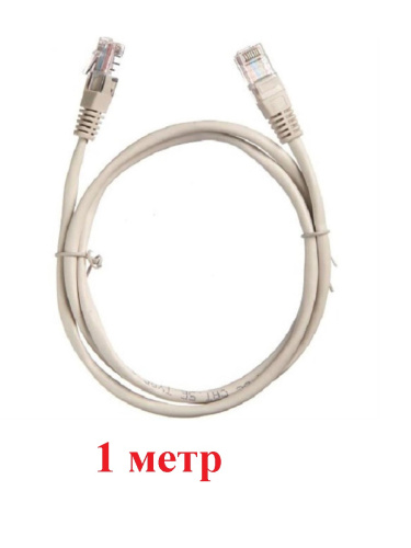 картинка Патч-корд UTP cat. 5e 1м ВС, LSZH (серый) неэкранированный, литой коннектор Technolink от магазина Интерком-НН