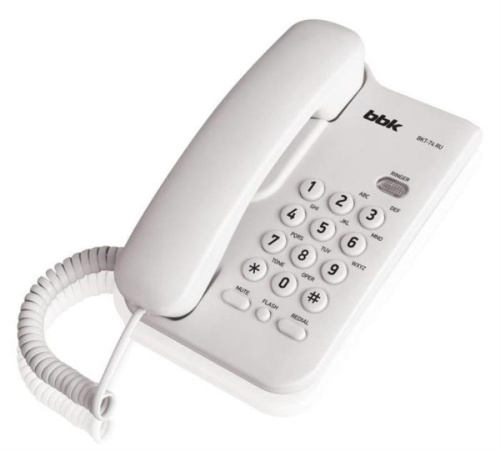 картинка Телефон проводной BBK BKT-74 RU белый от магазина Интерком-НН