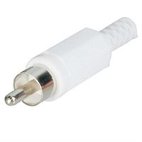 картинка RCA (тюльпан) штекер на кабель (белый) от магазина Интерком-НН