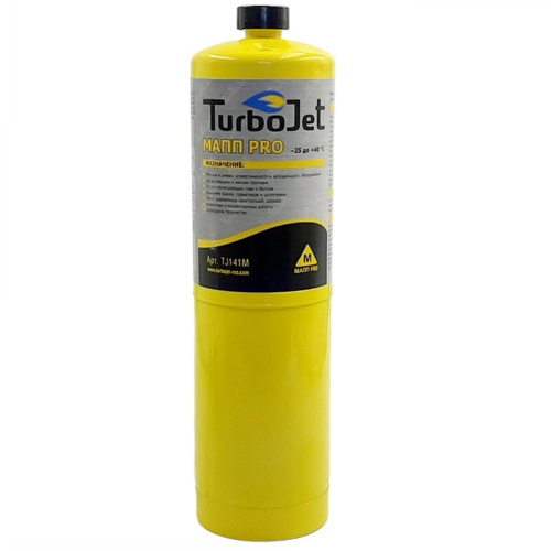 картинка TurboJet TJ141M газовый баллон (МАПП Газ) 400 грамма для высокотемпературной пайки и сварки от магазина Интерком-НН