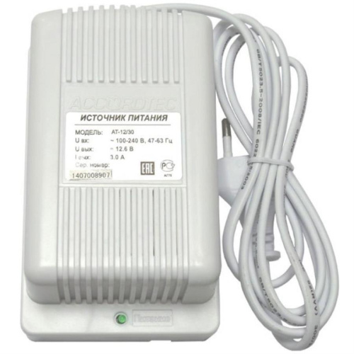 картинка AccordTec AT-12/30 Блок питания 12V, 3A белый от магазина Интерком-НН