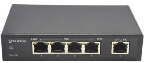 картинка Tantos TSn-4P5S коммутатор 5 портовый EthernetPassive PoE  от магазина Интерком-НН