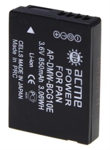 изображение Аккумулятор AcmePower AP-DMW-BCG10E для фотокамер Panasonic магазин Компании Интерком-НН картинка AcmePower AP-DMW-BCG10E Аккумулятор Li-ion, 3.6 V, 850 mAh для фотокамер Panasonic от магазина Интерком-НН
