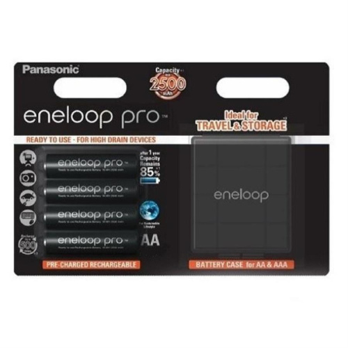 картинка Panasonic eneloop BK-3HCDEC4BE 4 аккумулятора 2500mAh AA +футляр BL4 от магазина Интерком-НН