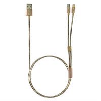 картинка Кабель USB Robiton P10 Multicord Micro USB/Lightning, 1м золото от магазина Интерком-НН
