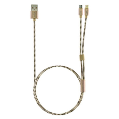 картинка Кабель USB Robiton P10 Multicord Micro USB/Lightning, 1м золото от магазина Интерком-НН