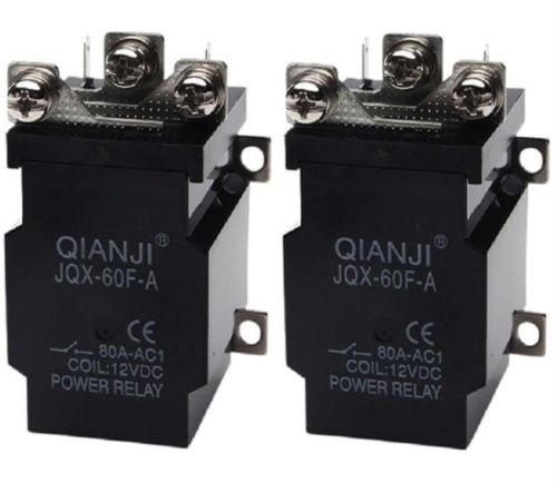 картинка Силовое реле Qianji JQX-60F-A 2 штук (Xinyu JQX-80A, LJQX-68F/1Z) 12В, контакты 250В 80А от магазина Интерком-НН