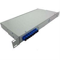 картинка Кросс оптический 19" КОР-24-У SM в сборе на 8 SC портов с пигтейлами и адаптерами  от магазина Интерком-НН