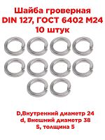 картинка Шайба гроверная DIN 127, ГОСТ 6402 М24, 10 штук от магазина Интерком-НН