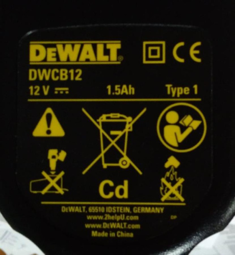 картинка DeWalt DWCB12 аккумулятор для шуруповерта 12B, 1.5a/h, Ni-Cd  от магазина Интерком-НН фото 3