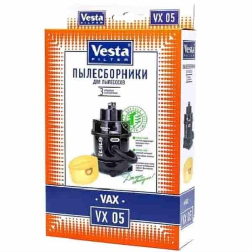 изображение Vesta filter VX05 комплект мешков-пылесборников бумажных (3шт) для пылесоса VAX магазин Компании Интерком-НН картинка Vesta filter VX05 комплект мешков-пылесборников бумажных (3шт) для пылесоса VAX от магазина Интерком-НН
