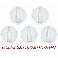 картинка Комплект ручек 01041602 для газовой плиты Дарина GM442 (белые) без газконтроля от магазина Интерком-НН