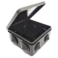 картинка Коробка распределительная 8 вводов, откидная крышка ОП 100х100х50 IP54 (67045Ч) от магазина Интерком-НН