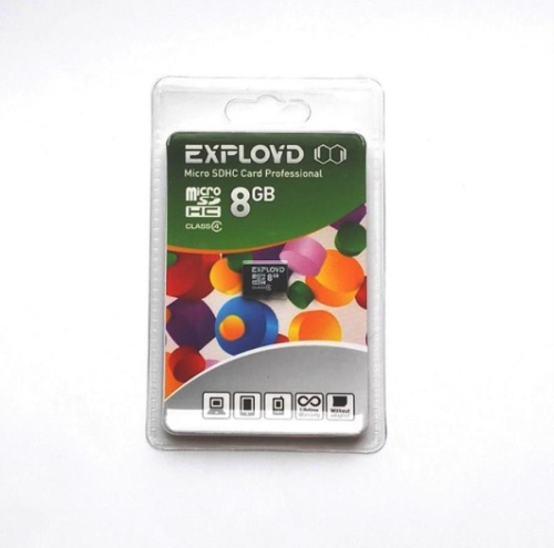 картинка Память Micro SD 8Gb Exployd class4 без адаптера (EX008GCSDHC4) от магазина Интерком-НН