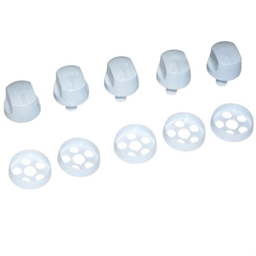 картинка Комплект ручек 01041647 для газовой плиты (стиль 1D/1C) без таймера Дарина GM141, 241, 341 (белые) от магазина Интерком-НН