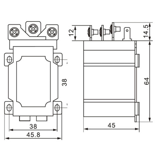 картинка Силовое реле Qianji JQX-60F-A-220 5шт. управление 220VAC, контакты 250В 80А от магазина Интерком-НН фото 2