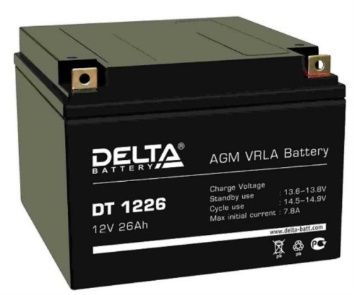 картинка Delta  DT 1226 Аккумулятор 12 В, 26 Ач  от магазина Интерком-НН