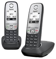 картинка Р/Телефон Dect Gigaset A415 DUO RUS черный (труб. в компл.:2шт) АОН от магазина Интерком-НН