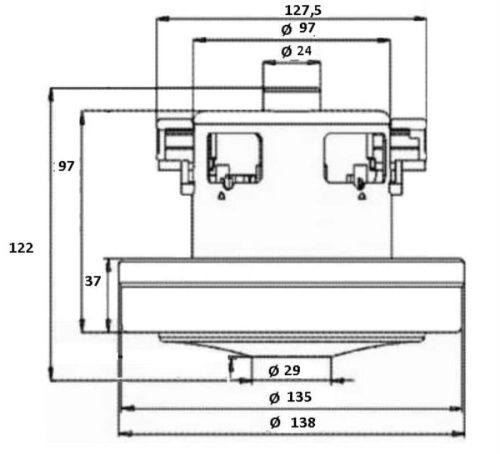 картинка Двигатель VCM-M30AU (VC07W0372AF) H=122мм, D=135мм, 2400Вт для пылесоса Samsung от магазина Интерком-НН фото 6