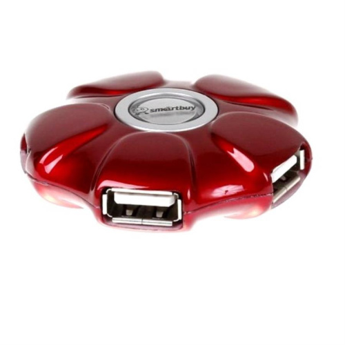 изображение Разветвитель на 4 порта USB hub 2.0, красный Smartbuy SBHA-143-R магазин Компании Интерком-НН фото 2 картинка Smartbuy SBHA-143-R Разветвитель на 4 порта USB hub 2.0, красный от магазина Интерком-НН фото 2