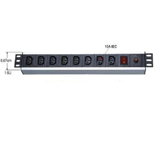 изображение Блок розеток 19" IEC на 8 гнезд с выключателем, для ИБП, 220В WT-2143B-10A магазин Компании Интерком-НН картинка WT-2143B-10A Блок розеток 19" IEC на 8 гнезд с выключателем, для ИБП, 220В от магазина Интерком-НН