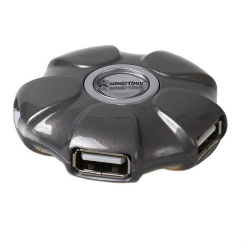 картинка Smartbuy SBHA-143-G Разветвитель на 4 порта USB hub 2.0, серый от магазина Интерком-НН фото 2