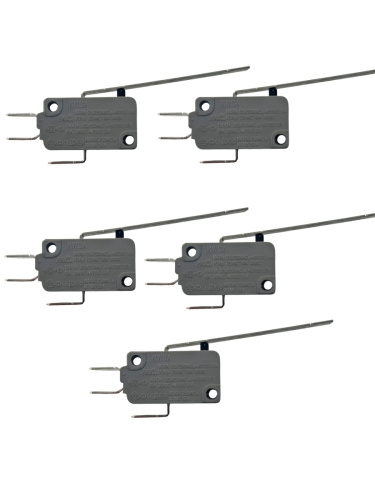 картинка Микропереключатель 5 шт. Dongnan KW3A-16Z2-A200 3-х контактный 16(4)A 250V с рычагом 51мм от магазина Интерком-НН
