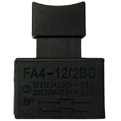 картинка Выключатель FA4-12/2BD (161) без фиксатора 12A, 250V для электроинструмента  от магазина Интерком-НН